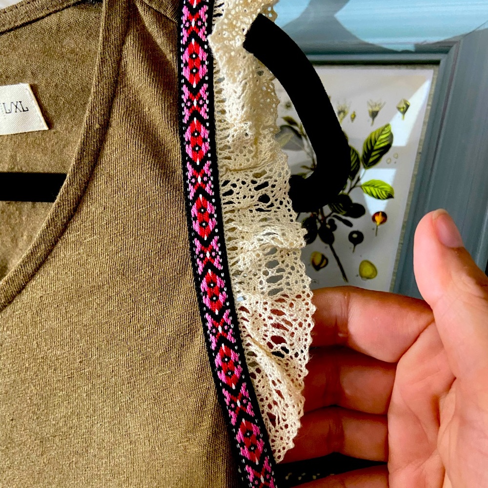 Natural Life BOHO Olive Romper, Large